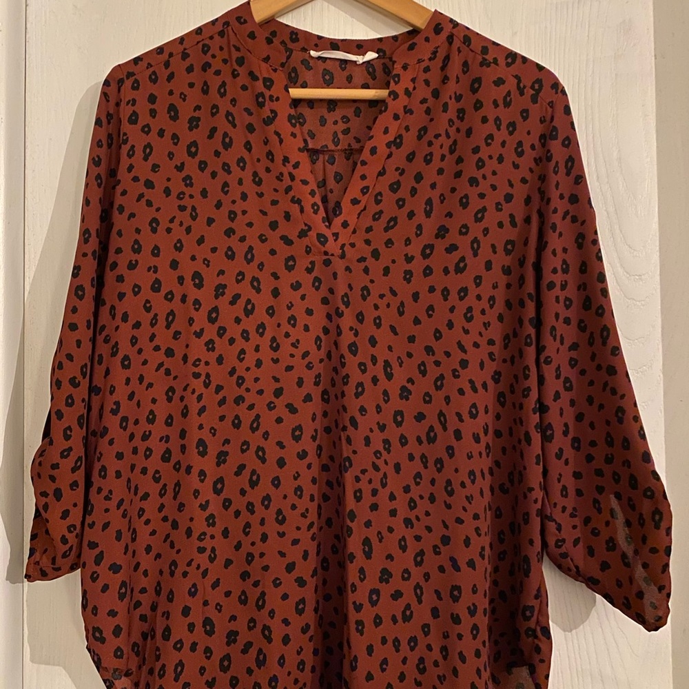 3/4 sleeve Leopard print tunic